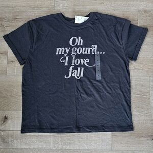 Fifth Sun Size XL T-Shirt Oh my gourd I love fall Funny Pumpkin Autumn Gray